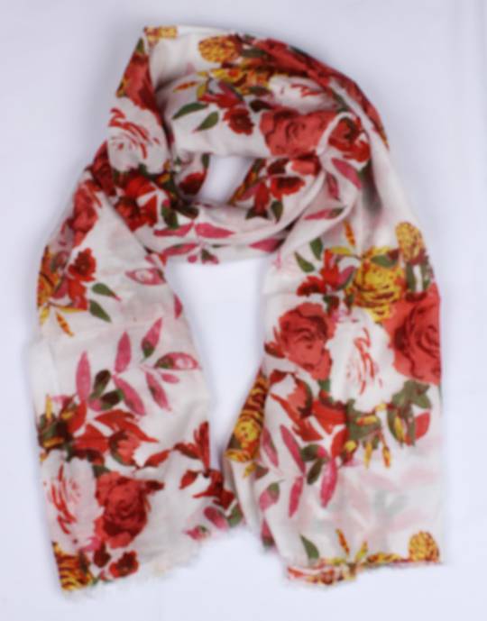 Beautiful  Indian silk mix  scarf in floral rose  Style: SC/ROSE